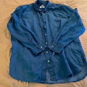 Loft softened denim button down shirt. Size XL